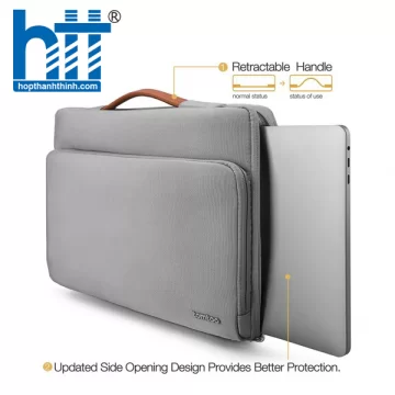 TÚI XÁCH CHỐNG SỐC TOMTOC (USA) BRIEFCASE MACBOOK AIR/PRO 13” GRAY A14-C02G
