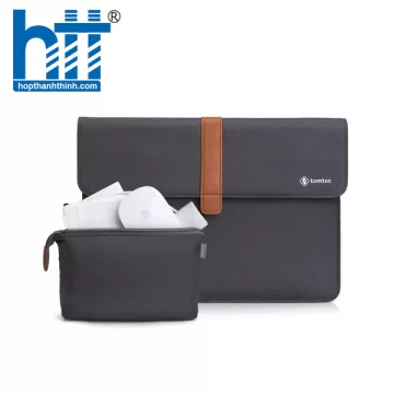 TÚI CHỐNG SỐC TOMTOC (USA) ENVELOPE + POUCH MACBOOK AIR/RETINA13” NEW DARK GRAY