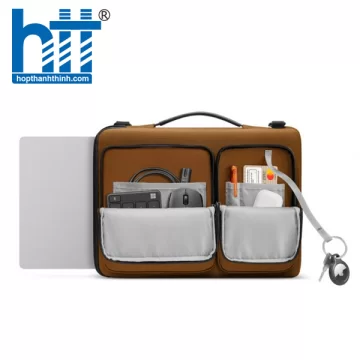 TÚI ĐEO TOMTOC (USA) VERSATILE 360* SHOULDER BAGS MACBOOK 13″14″, ULTRABOOK 13″ BROWN A42C1Y1