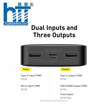 Sạc dự phòng Baseus Bipow Digital Display 20000mAh 15W Black LVA020-2K-15 (PPBD050101)