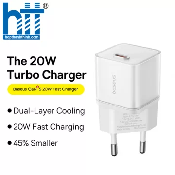 Cốc Sạc Nhanh OS-Baseus GaN5S Fast Charger 1C 20W EU P10162503213-00