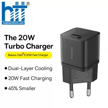 Cốc Sạc Nhanh OS-Baseus GaN5S Fast Charger 1C 20W EU P10162503113-00