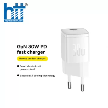 Cốc Sạc Nhanh OS-Baseus Cube Pro Fast Charger 1C 30W (Chân cắm tròn) CCXF000302