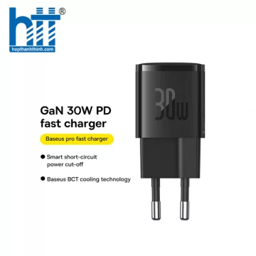 Cốc Sạc Nhanh OS-Baseus Cube Pro Fast Charger 1C 30W (Chân cắm tròn) CCXF000301