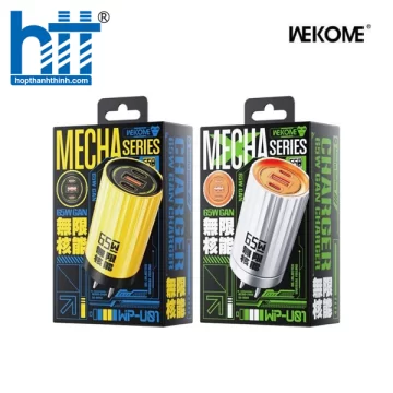 Cốc Sac Nhanh Wekome WP-U01 Mecha Series Energy Bar GaN Charger 65W YELLOW