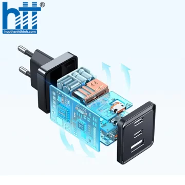 Cốc Sạc Nhanh Mcdodo 67W 2C1U Gan5 mini Fast Charger Kit Pro (2 Type-C + USB, Kèm cáp) CH-1544
