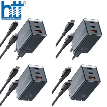 Cốc Sạc Nhanh Mcdodo 67W 2C1U Gan5 mini Fast Charger Kit Pro (2 Type-C + USB, Kèm cáp) CH-1535
