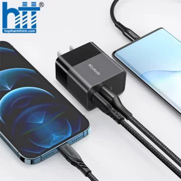 Cốc Sạc Nhanh Mcdodo Hydrogen Series 20W Charger + C to L Cable Set (Kèm cáp sạc C to iP, Chân dẹp US) CH-1312