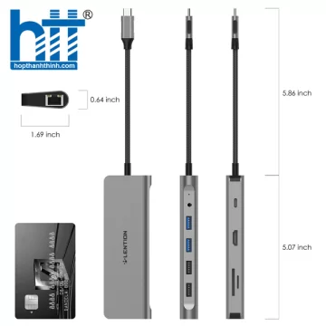 Bộ chuyển đổi USB-C 10 trong 1 Lention C69HEACR GREY