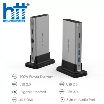 Bộ chuyển đổi USB-C 9 trong 1 Lention D53HEAVCR GREY