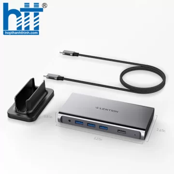 Bộ chuyển đổi USB-C 9 trong 1 Lention D53HEAVCR SLIVER