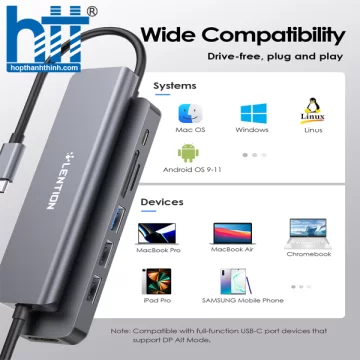 Bộ chuyển đổi USB-C 7 trong 1 CE18HCR - GREY