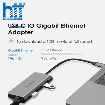 Bộ chuyển đổi USB-C 6 trong 1 Lention C65HE Sliver