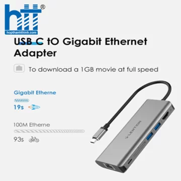 Bộ chuyển đổi USB-C 6 trong 1 Lention C68 Silver