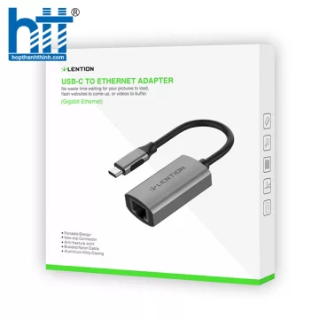 Bộ chuyển đổi USB-C sang RJ45 (1000M) Lention CU604E Silver