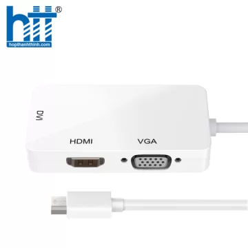 Bộ chuyển đổi USB-C 3 trong 1 Lention Mini DisplayPort to VGA/DVI/HDMI VDH WHITE
