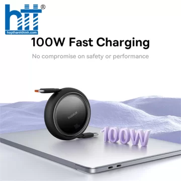 Cáp Sạc Dây Rút C to C Baseus Free2Draw Mini Retractable Charging Cable Type-C to Type-C 100W Blue