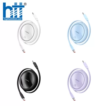 Cáp Sạc Dây Rút C to C Baseus Free2Draw Mini Retractable Charging Cable Type-C to Type-C 100W Purple