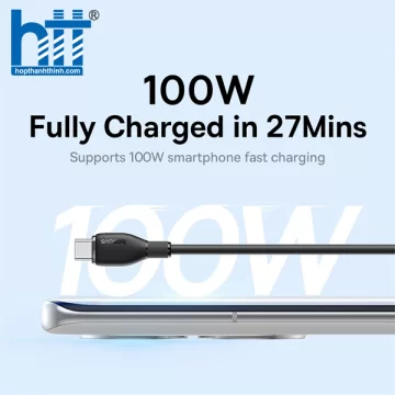 Cáp Sạc Nhanh Baseus Pudding Series Fast Charging Cable USB to Type-C 100W BLACK 1.2M