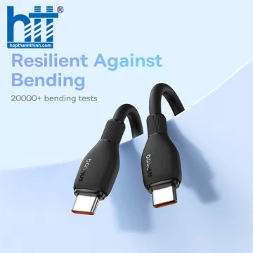 Cáp Sạc Nhanh Baseus Pudding Series Fast Charging Cable Type-C to Type-C 100W WHITE 2M