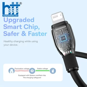 Cáp Sạc Nhanh Baseus Pudding Series Fast Charging Cable USB to iP 2.4A  WHITE 2M