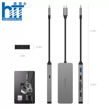 Bộ chuyển đổi USB-C 7 trong 1 Lention C17 SLIVER