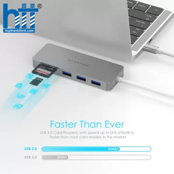 Bộ chuyển đổi USB-C 5 trong 1 Lention C15 GREY