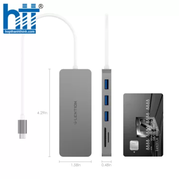 Bộ chuyển đổi USB-C 5 trong 1 Lention C15 PINK