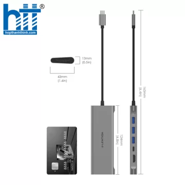 Bộ chuyển đổi USB-C 7 trong 1 Lention C36BHCR GREY