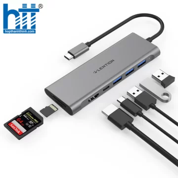 Bộ chuyển đổi USB-C 7 trong 1 Lention C36BHCR SILVER