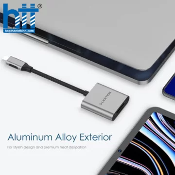 LENTION Đầu đọc thẻ USB-C sang SD / Micro SD, Bộ chuyển đổi thẻ SD 3.0 (CB-C8) GREY