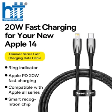 Cáp Sạc Baseus Glimmer Series Fast Charging Data Cable Type-C to iP 20W Blue 2M