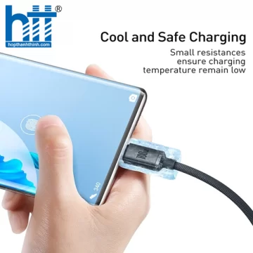 Cáp Sạc Siêu Nhanh Baseus Crystal Shine Series USB to Type-C 100W Purple 1.2M