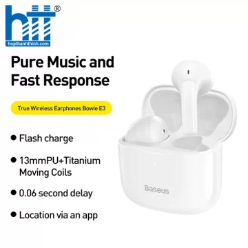 Tai nghe Bluetooth OS-Baseus True Wireless Earphones Bowie E3 White