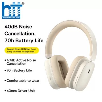 Tai Nghe Chụp Tai Không Dây, Chống Ồn Chủ Động Baseus Bowie H1 ANC