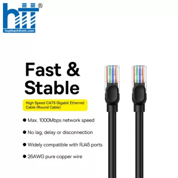 Cáp Mạng Lan 2 Đầu Baseus High Speed CAT5 Gigabit Ethernet Cable (Round Cable) 8M