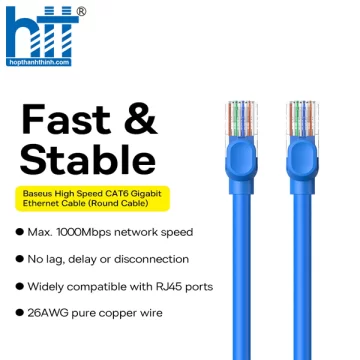 Cáp Mạng Lan 2 Đầu Baseus High Speed CAT6 Gigabit Ethernet Cable (Round Cable) 3M