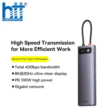 Hub chuyển đa năng Baseus Metal Gleam Series Multifunctional Docking Station 5 IN 1 (4K30Hz)