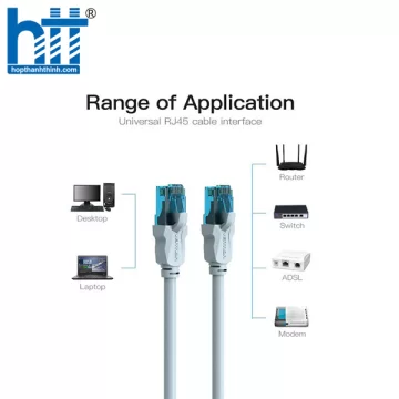 Cáp mạng CAT5E UTP đầu đúc dài 30m Vention