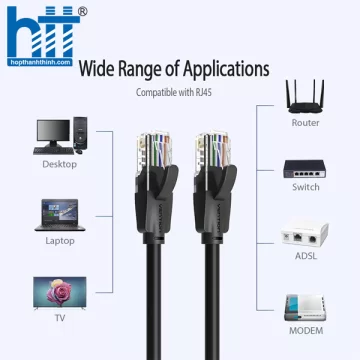 Cáp mạng CAT6 UTP đầu đúc dài 1M Vention Black