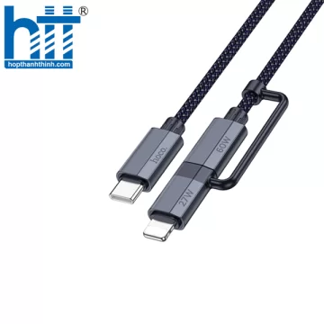 CÁP DỮ LIỆU SẠC 2 TRONG 1 U134 PRIMERO TYPE-C ĐẾN TYPE-C/IP(L=1.2M)