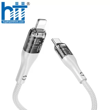 Cáp dữ liệu sạc PD phiên bản Discovery trong suốt U115 có màn hình cho iP