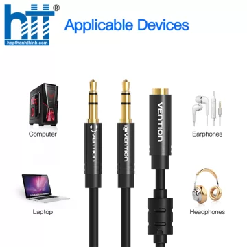 CÁP AUDIO 3.5MM *2 (F) TO 3.5m (M) 4 POLE VENTION (BBOBY)