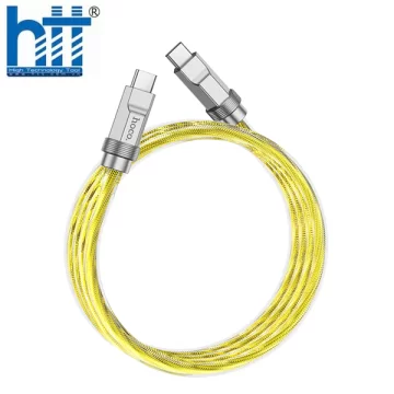 Cáp sạc U113 silicone TYPE C - TYPE C 100W (Vàng)