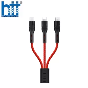 Cáp sạc 3 đầu HOCO U31 (Đỏ)