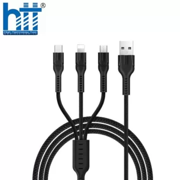 Cáp sạc 3 đầu HOCO U31 (Đen)