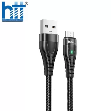 Cáp Sạc Nhanh Báo Đèn Hoco ME3 Type-C 1M 3A (Đen)