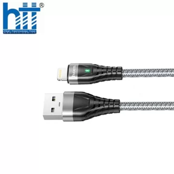 Cáp Sạc Nhanh Báo Đèn Hoco ME3 Type-C 1M 3A (Xám)