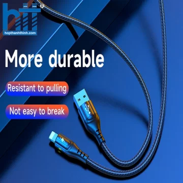 Cáp Sạc Báo Đèn ME10 Lightning 1M 3A (Đen)