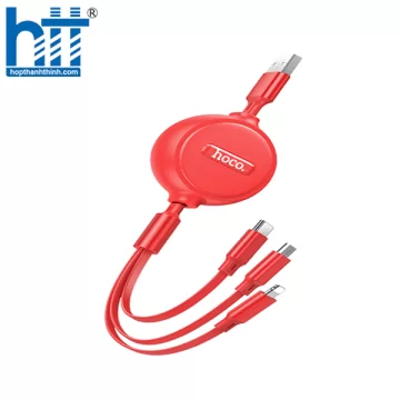 Cáp Sạc X75 3-in-1 double-pull charging cable iP+Micro+Type-C 1M 2A (Đỏ)